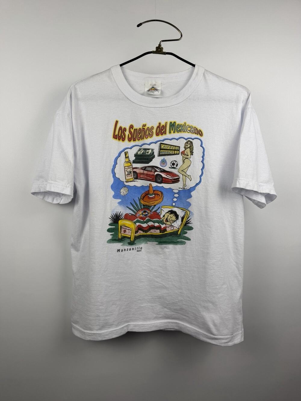 Vintage 90’s ‘Los Sueños Del Mexicano’ The Mexican Dream Humor Tee Large 23x27